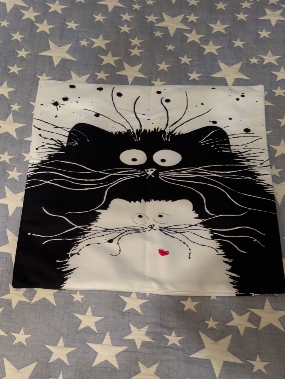 Mid Century Cat Theme Pillow Cover Cartoon Deco NEW